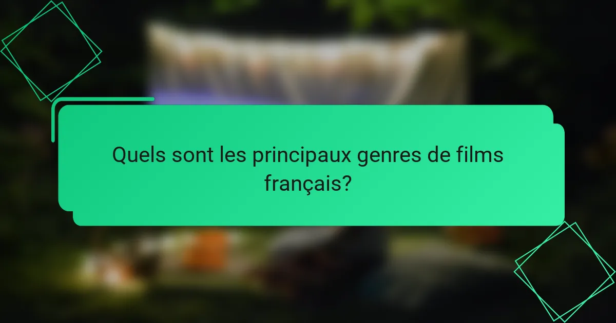 Quels sont les principaux genres de films français?